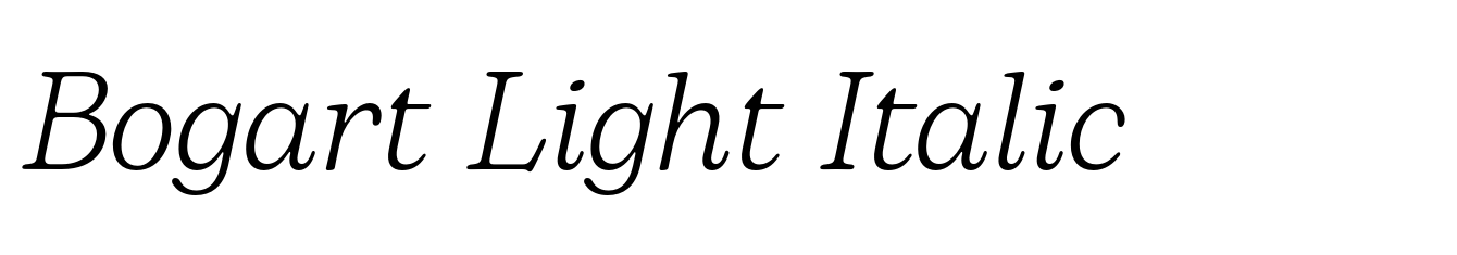 Bogart Light Italic